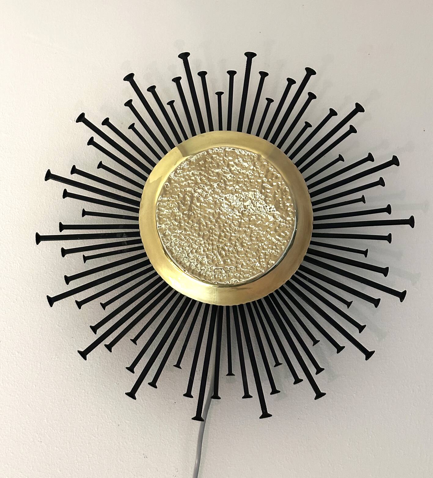 Star/Sun wall lamp made of brass and iron 40cm