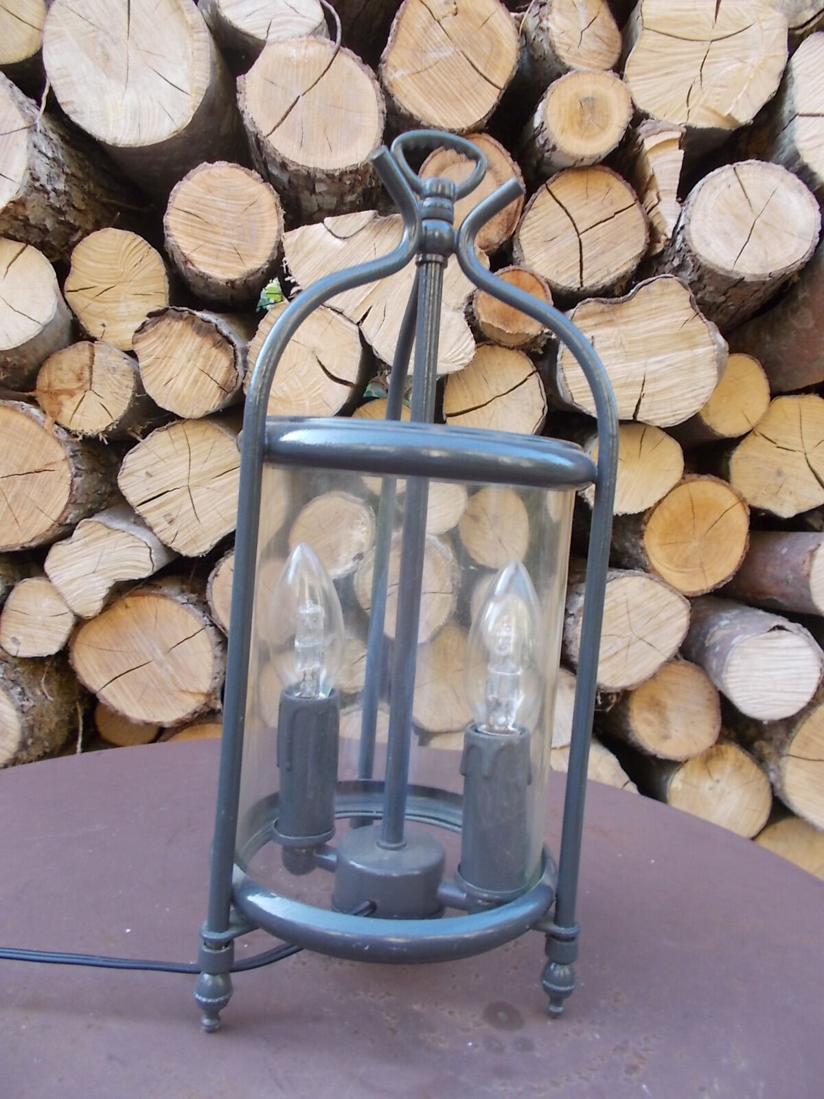 Old grey table lamp