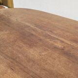 Oval Burgundy Farm Table in solid oak 19th