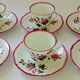 Six coffee cups and their porcelain undercups from Sologne