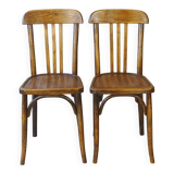 2 Baumann chairs No. 188, circa 1930, wooden seat - not Thonet -