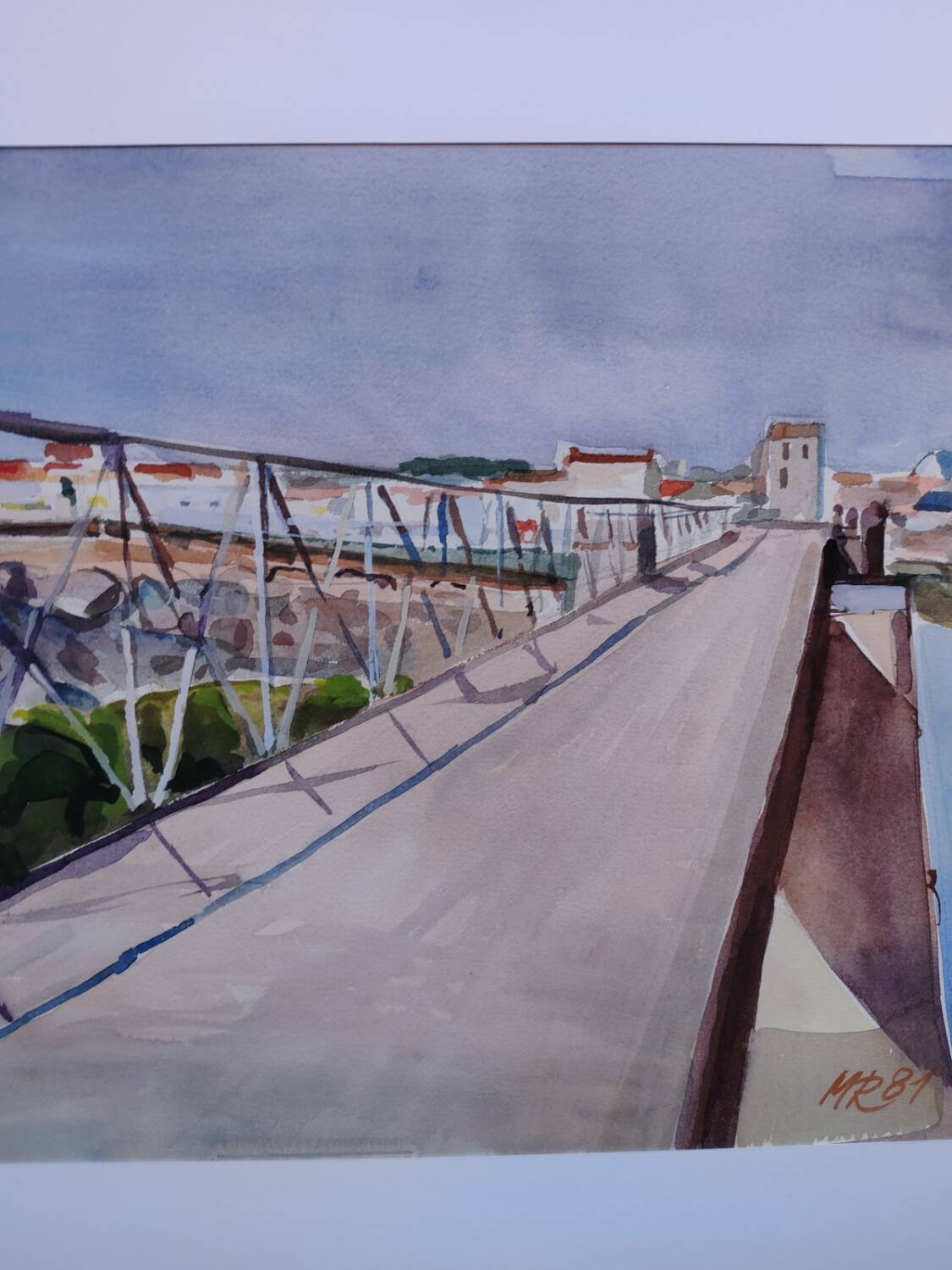 Watercolour by Michel Roubille, the island of Yeu 1981.