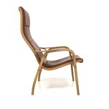 Scandinavian leather armchair, Lamino, Yngve Ekström, Sweden, 1970