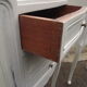 Pair of bedside  Louis XV-style patinated light grey