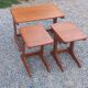 Set of 3 nesting tables in Scandinavian style made of teak from the 1970s.