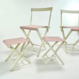 Set of camping chairs and stools