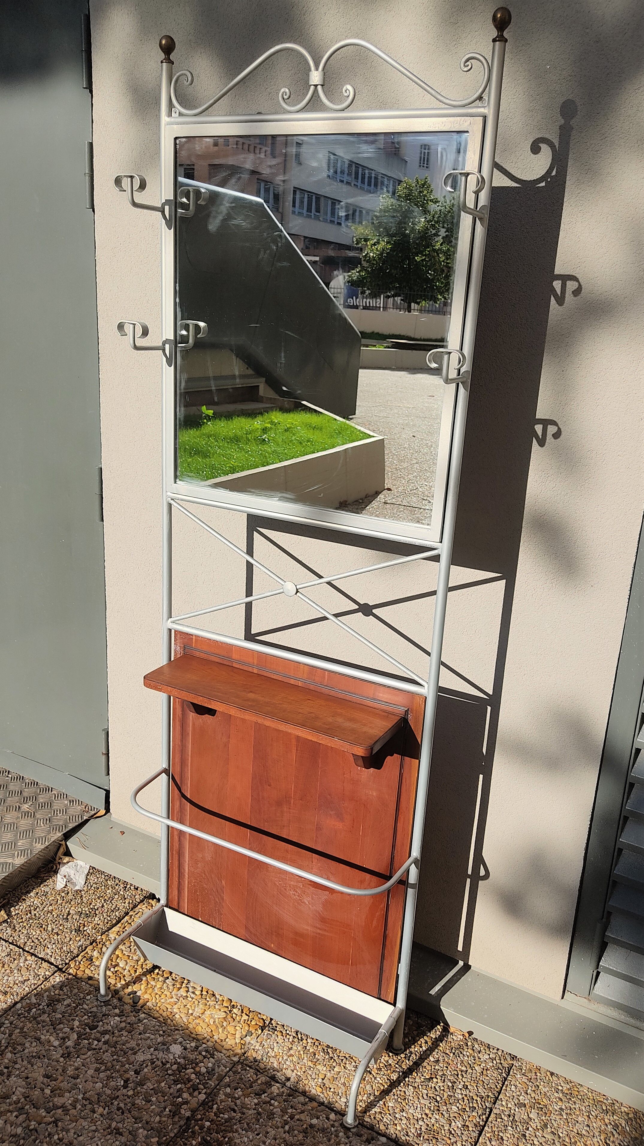 Matching mirror console in steel tube ironwork