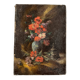 Miniature still life, oil painting signed from the 19th century, French school.