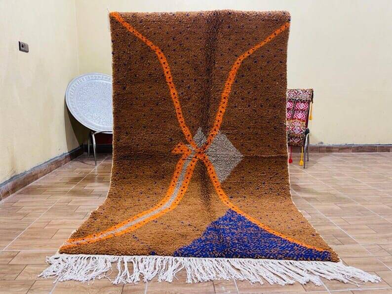 Tapis beni ouraine fait main taille 100 x 200 cm