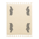 Tapis berbère écru à motifs ondulés noirs