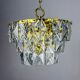 Kinkeldey 3-tier cut crystal chandelier, gilt brass, Germany, 1970
