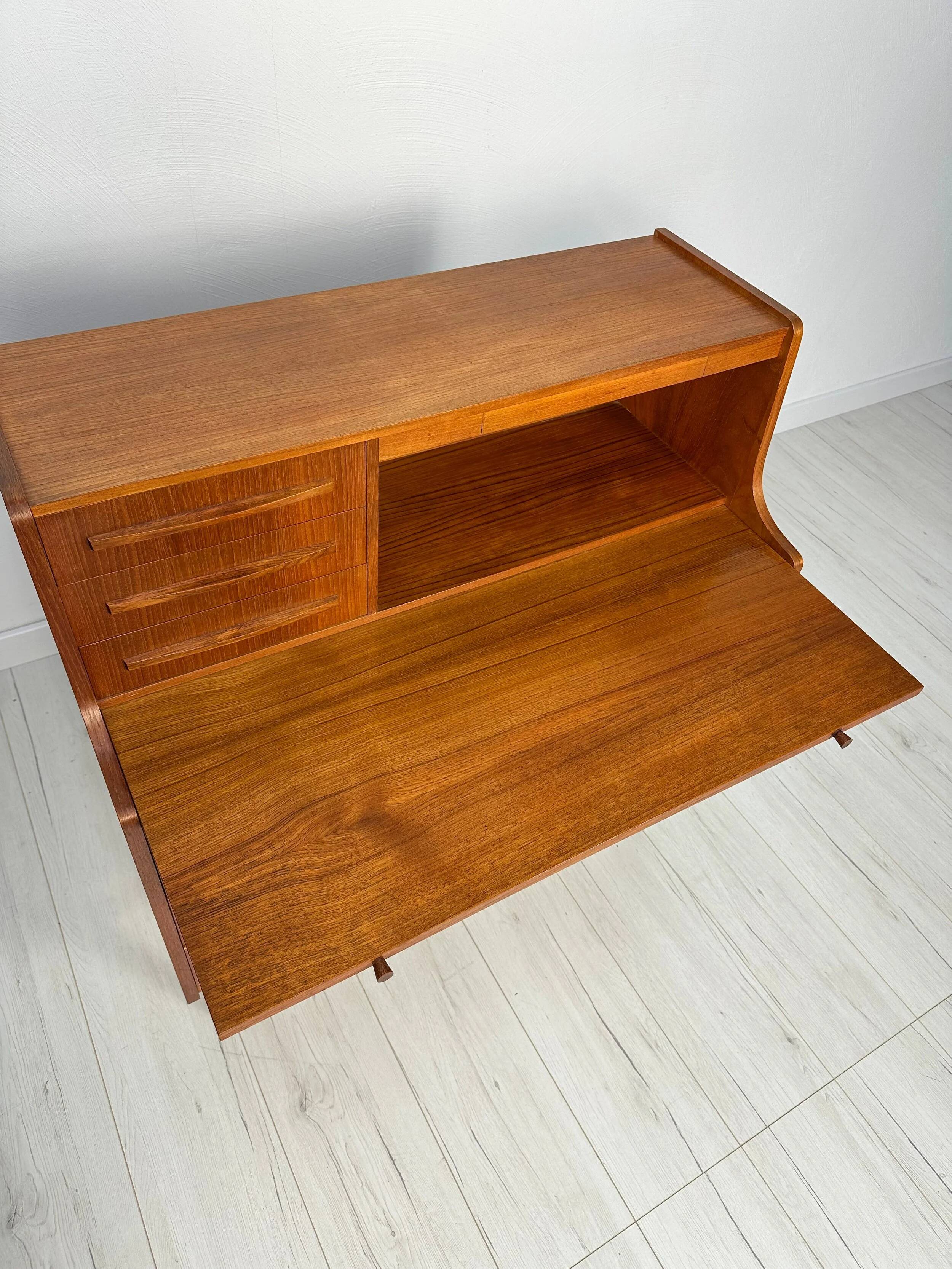 1960s Vintage Mid-Century Danish Teak Design Secretary