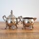 Antique Silver Plated Sugar Bowl & Creamer Set: Old Milk and Sugar Tablewar