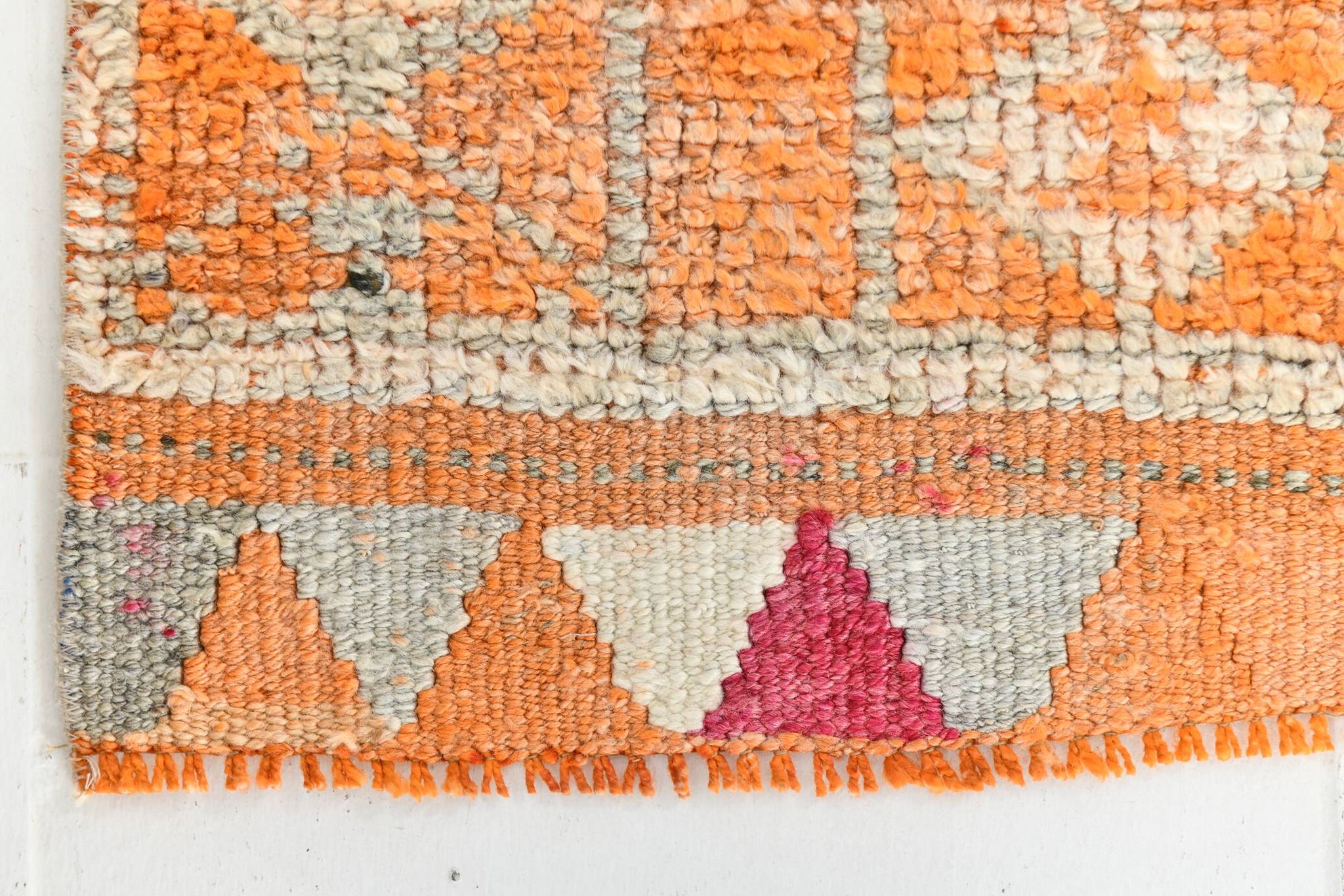 3x11 Soft Orange Vintage Runner, Wool Corridor Rug, 90x330Cm