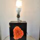 Resin lamp inclusion coral red design 70s