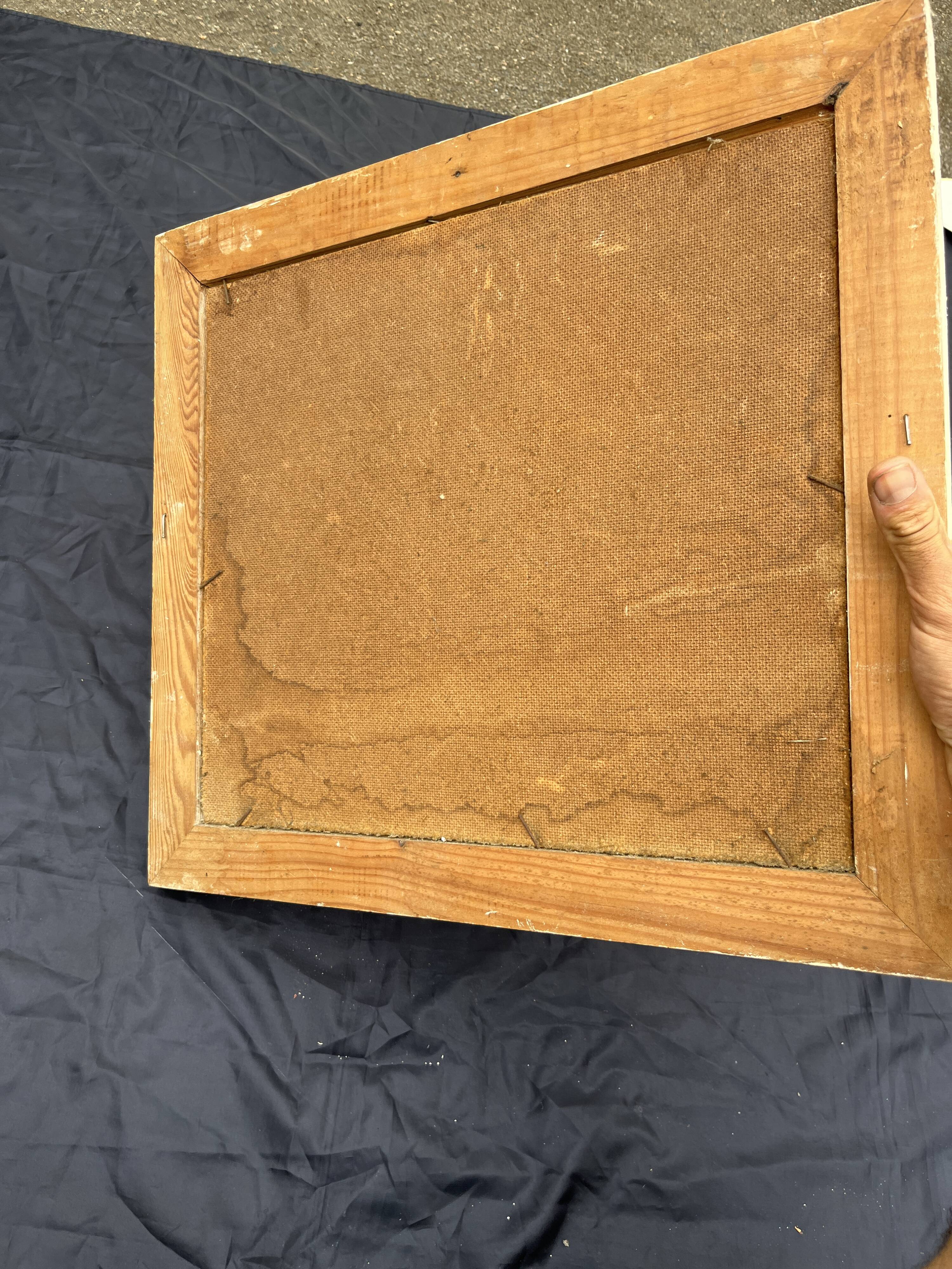 Antique painting, mother and child, impressionist style, early 20th century