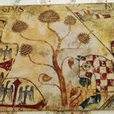 Tapisserie 2 m -Médiévale reproduction fresque croisades Templiers