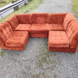 Modular velvet sofa bench 5 blocks