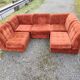 Banquette canapé velours modulable 5 blocs