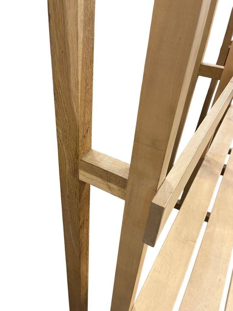 Vintage portemanteau XL en bois avec banc