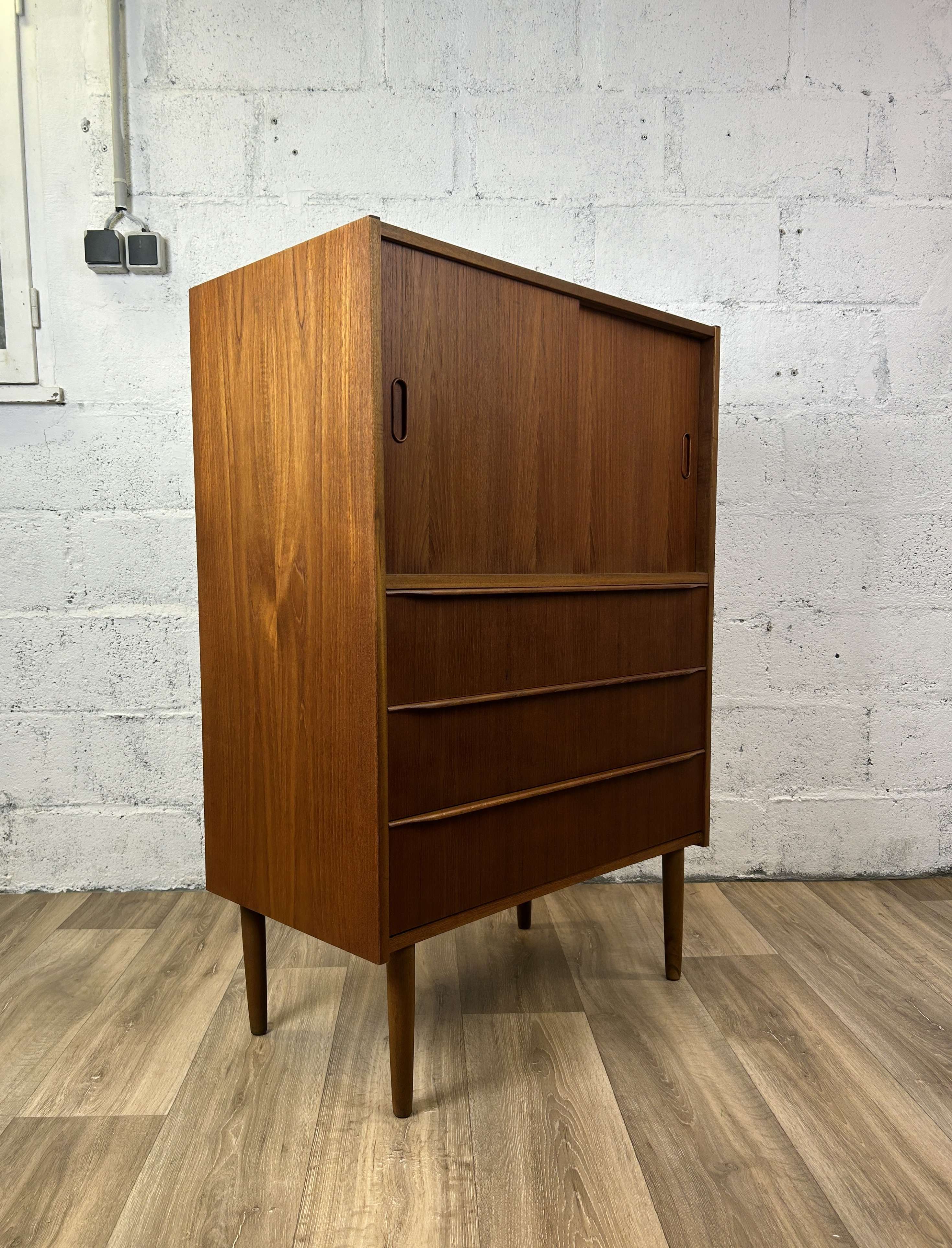 Vintage Scandinavian teak sideboard, 60s