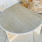 Vintage side table in travertine, circa 1980s.