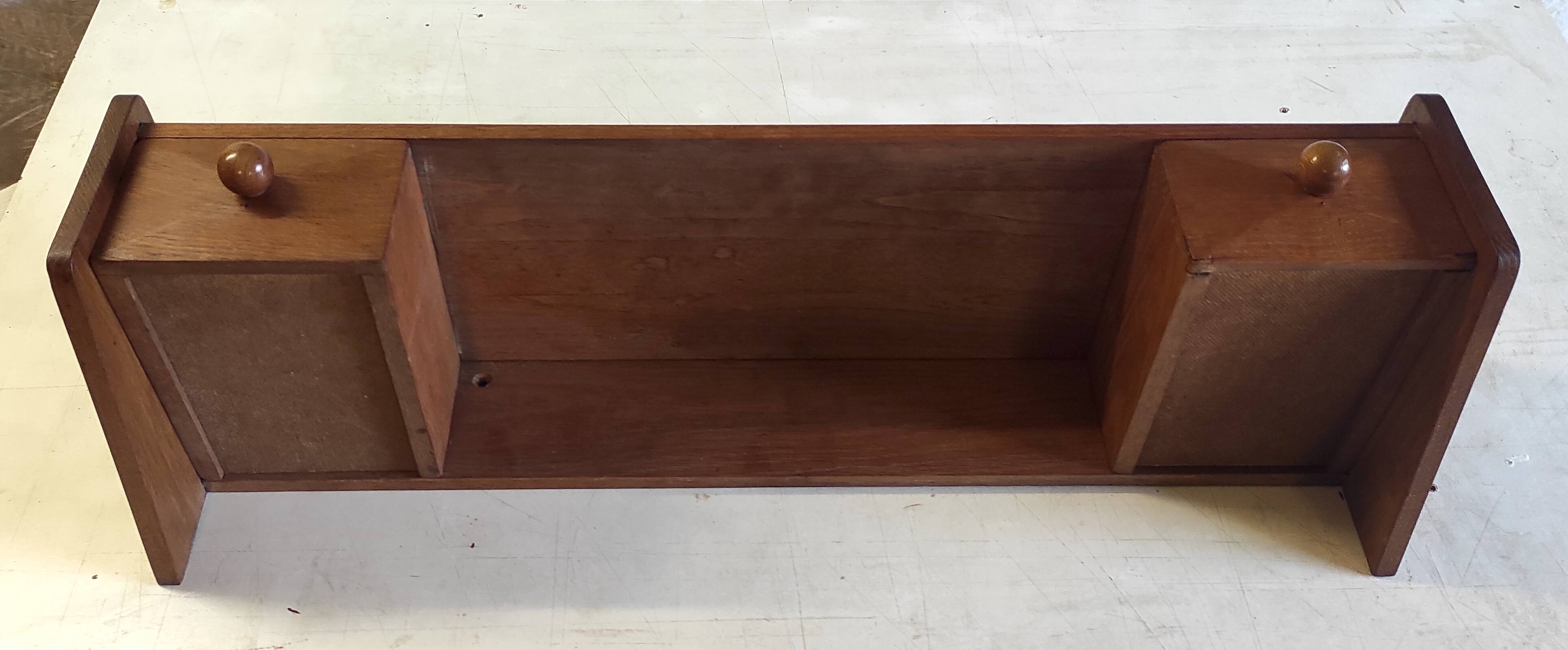 Solid oak wall console - 1950s