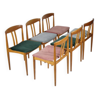 Ensemble de chaises en teck de design danois des années 1960 nouveau rembourrage