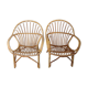2 fauteuils rotin adulte 1960