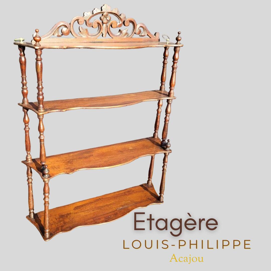 19th century molded mahogany wall shelf Louis-Philippe