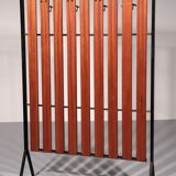 Italian Vintage Elegance – Brass and Teak Wall Clothes Hanger from the 1950