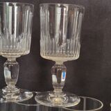 9 old crystal glasses cut Baccarat / Val St Lambert model Jeux d'Orgues