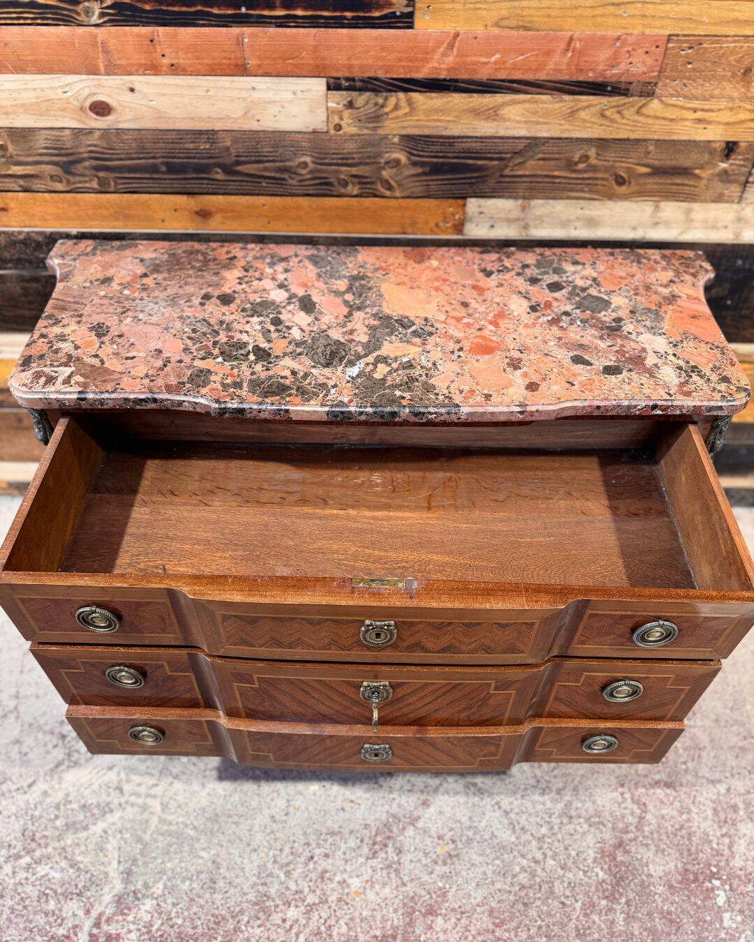 Transitional Louis XV / Louis XVI style chest of drawers