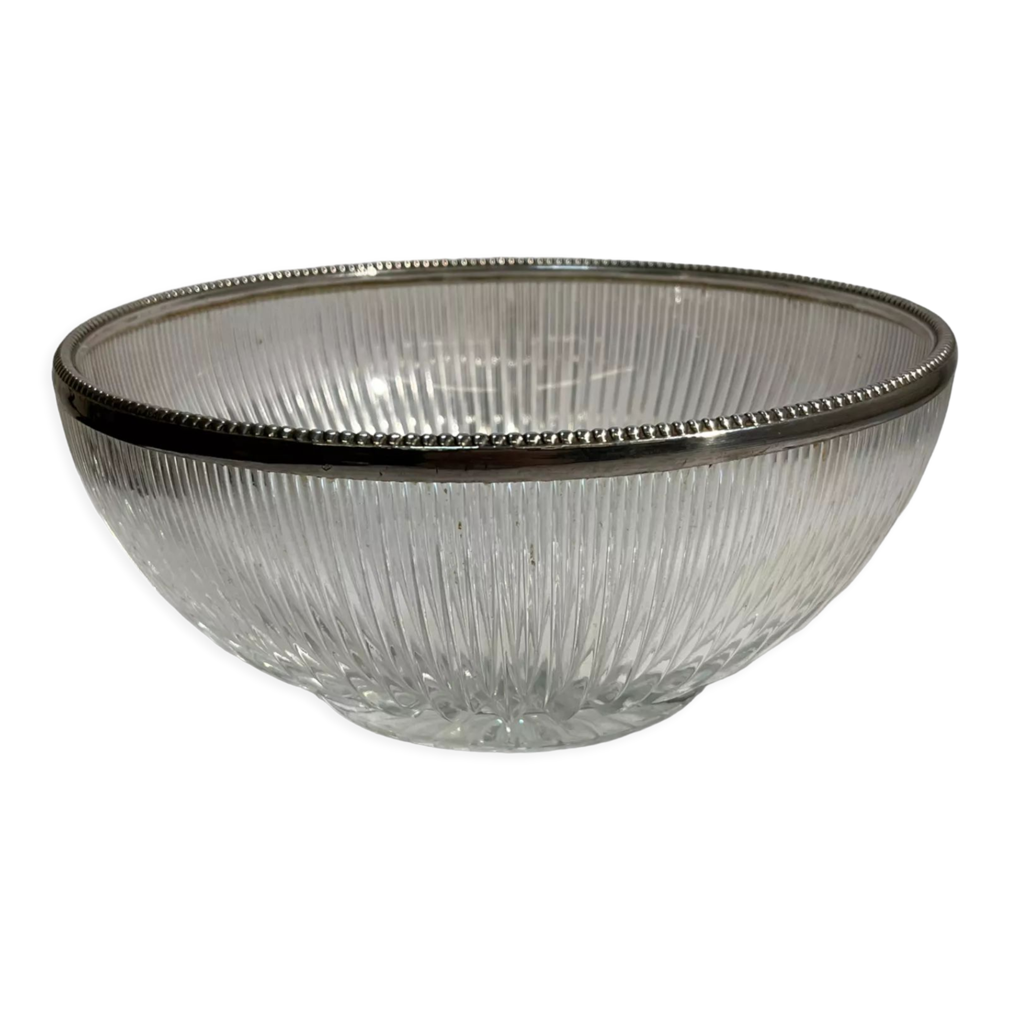 Salad bowl in crystal and solid silver verlys