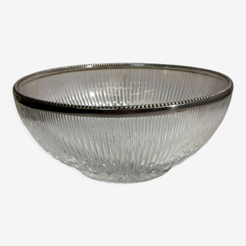 Salad bowl in crystal and solid silver verlys