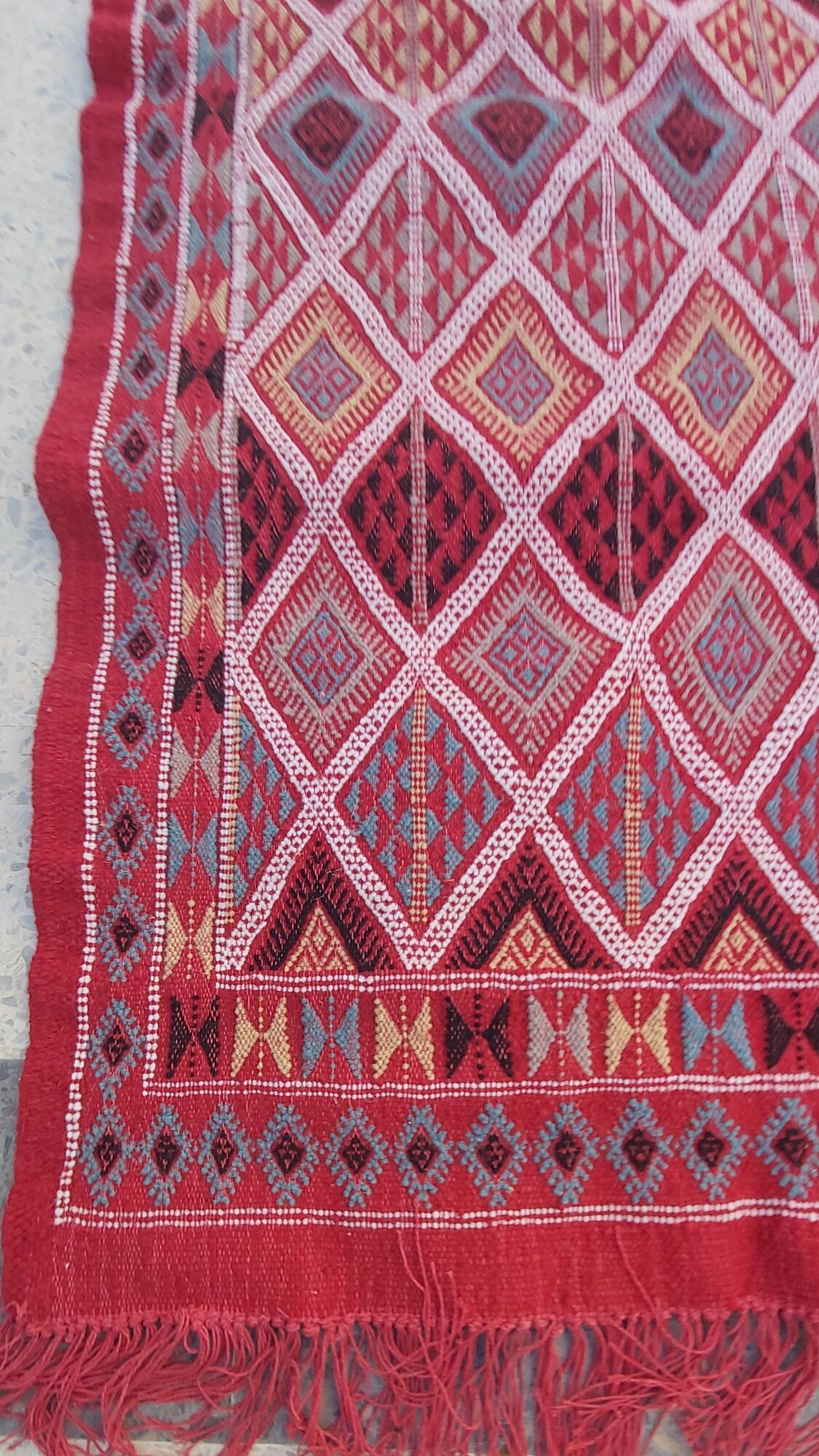 Traditional handmade red kilim rug 187-114cm