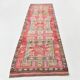 4x12 Vintage Long Wide Vintage Runner, Soft Red Wool Runner Rug, 104x363Cm