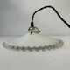 Vintage opaline glass pendant light with scalloped edges, 24 cm