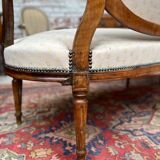 Canapé en bois naturel d’époque Louis XVI XVIIIème siècle