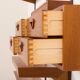 Kai Kristiansen teak wall unit with a desk and a lamp, FM Mobler, 1960s