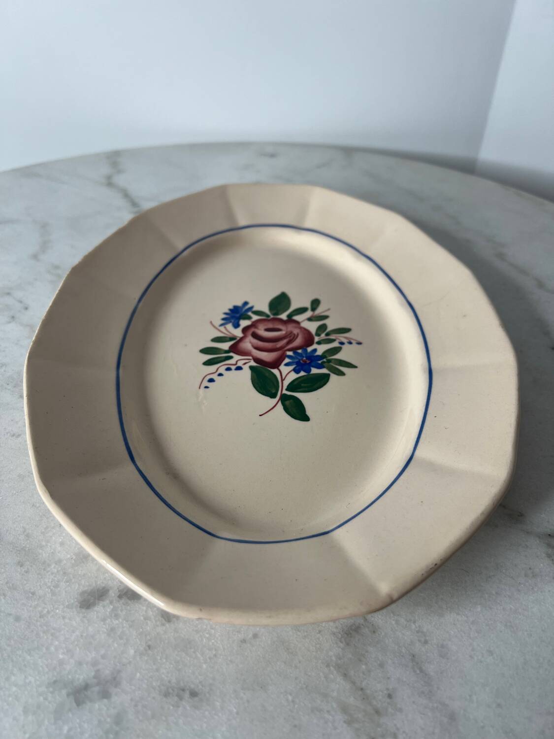 Hand painted dish, Sarreguemines Digoin