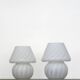 Pair of vintage mushroom table lamps - 1960s - swirled Murano glass - Italian design