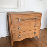 Art deco chest of drawers in light oak