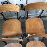 Lot of six vintage school chairs