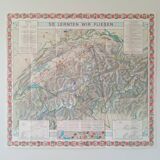 Map of Switzerland and the different airlines from the 1930s
