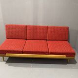 Mid-century folding sofa bed by Drevotvar, 1970s, Czechoslovakia
