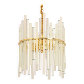 Lustre en laiton doré et baguettes en verre cristallin par C.Palme, Allemagne, années 1970