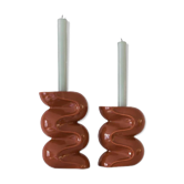 Duo of candle holders - TERRACOTTA