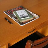 Oak desk, splayed legs, drawers, 1960.