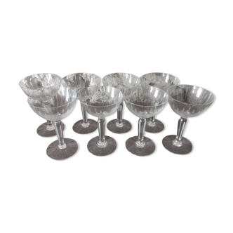 Lot de 8 verres en cristal